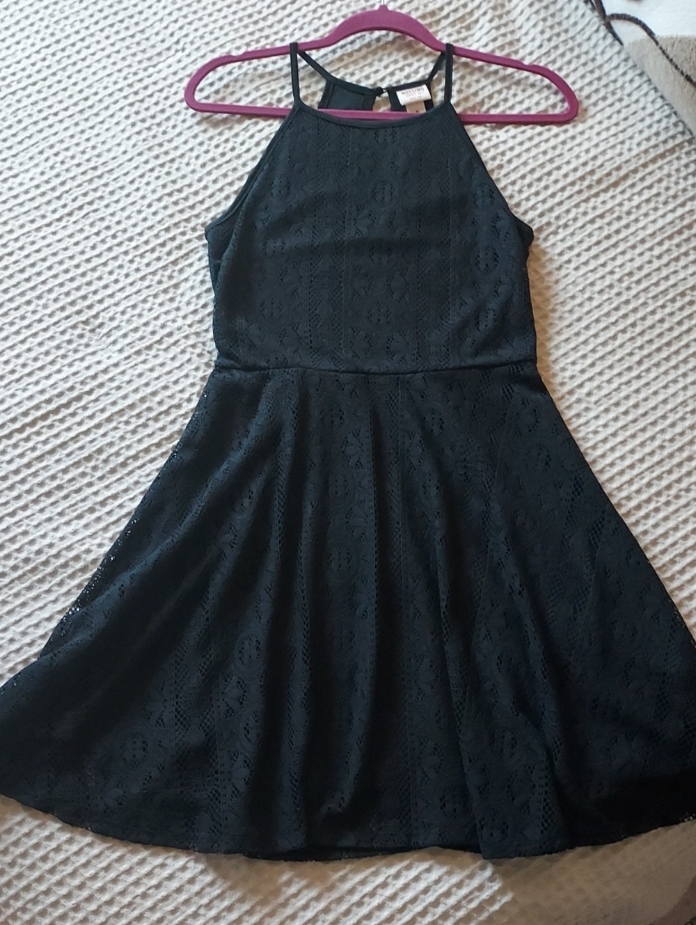 Mossimo Supply Co. Black Lace Halter Fit & Flare Mini Dress